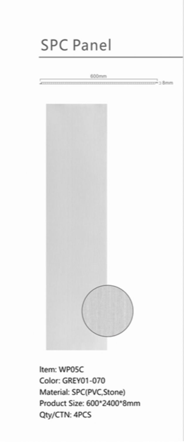 Set of 4 Grey Wood Effect Finish Decorative Wall Panels