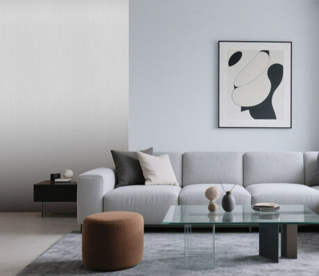 Set of 4 Grey Wood Effect Finish Decorative Wall Panels
