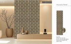 Set of 4 Dark Oak Wood Effect Acoustic Decorative Wall Panels