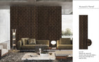 Set of 4 Walnut Wood Effect Acoustic Decorative Wall Panels