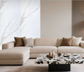 Set of 4 White Marble Effect Finish Decorative Wall Panels