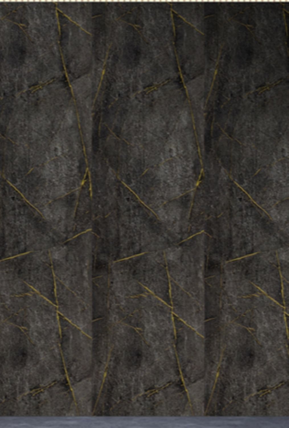 Set of 4 Gold and Black Marble Effect Finish Decorative Wall Panels (WP07)