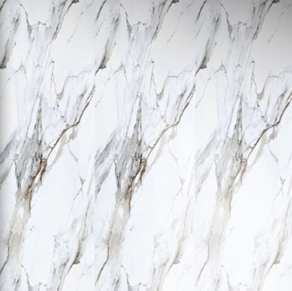 Set of 4 Gold and White Marble Effect Finish Decorative Wall Panels (WP07)