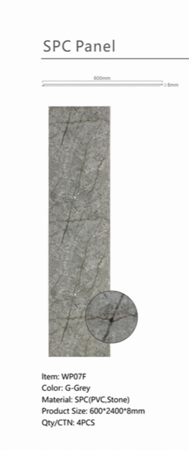 Set of 4 Gold and Grey Marble Effect Finish Decorative Wall Panels