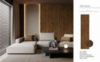 Set of 4 Walnut Wood Effect Finish Decorative Wall Panels