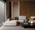 Set of 4 Walnut Wood Effect Finish Decorative Wall Panels
