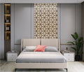 Set of 4 Oak Wood Effect Geometric Acoustic Decorative Wall Panels