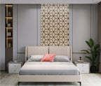 Set of 4 Oak Wood Effect Geometric Acoustic Decorative Wall Panels