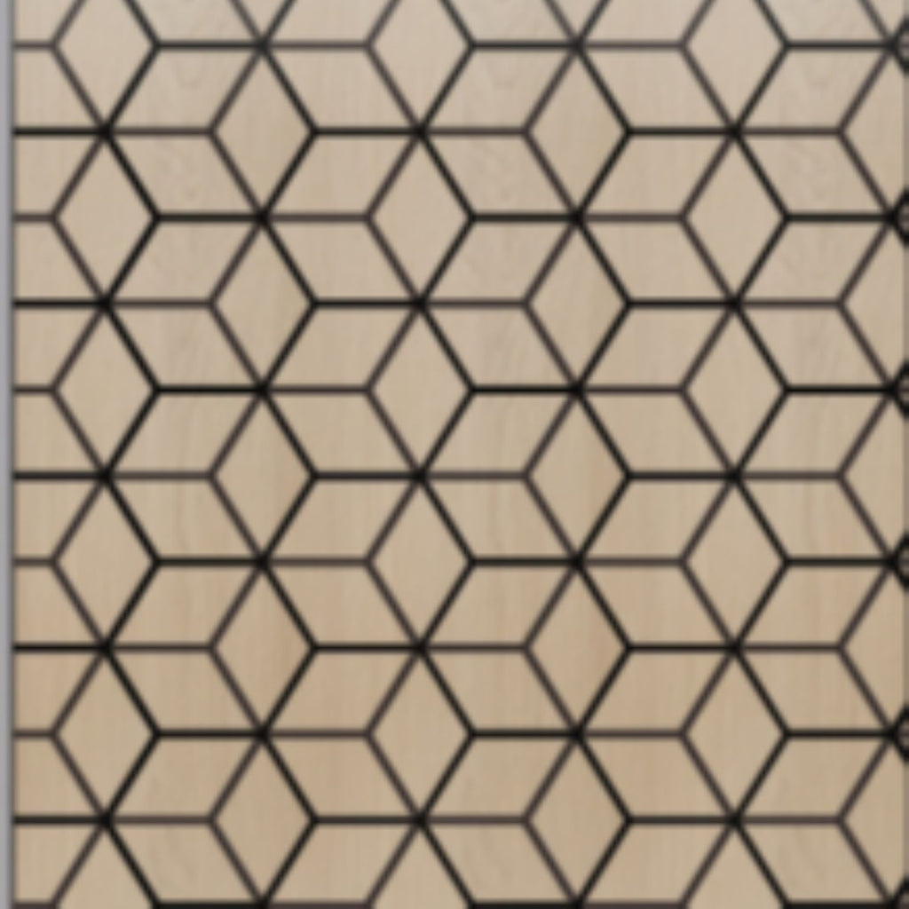 Set of 4 Oak Wood Effect Geometric Acoustic Decorative Wall Panels