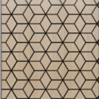 Set of 4 Oak Wood Effect Geometric Acoustic Decorative Wall Panels