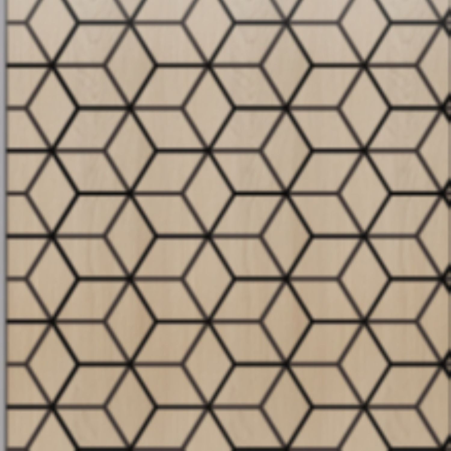 Set of 4 Oak Wood Effect Geometric Acoustic Decorative Wall Panels