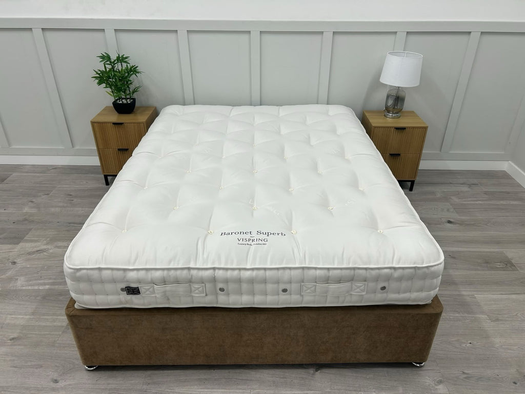 Vispring Baronet Superb 5FT Kingsize firm mattress with plush quilted surface and supportive spring structure.