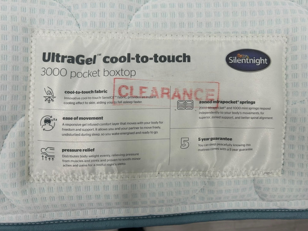 Silentnight 3000 Ultragel Cool To Touch Boxtop Mattress 4FT 6 Double RRP £1099