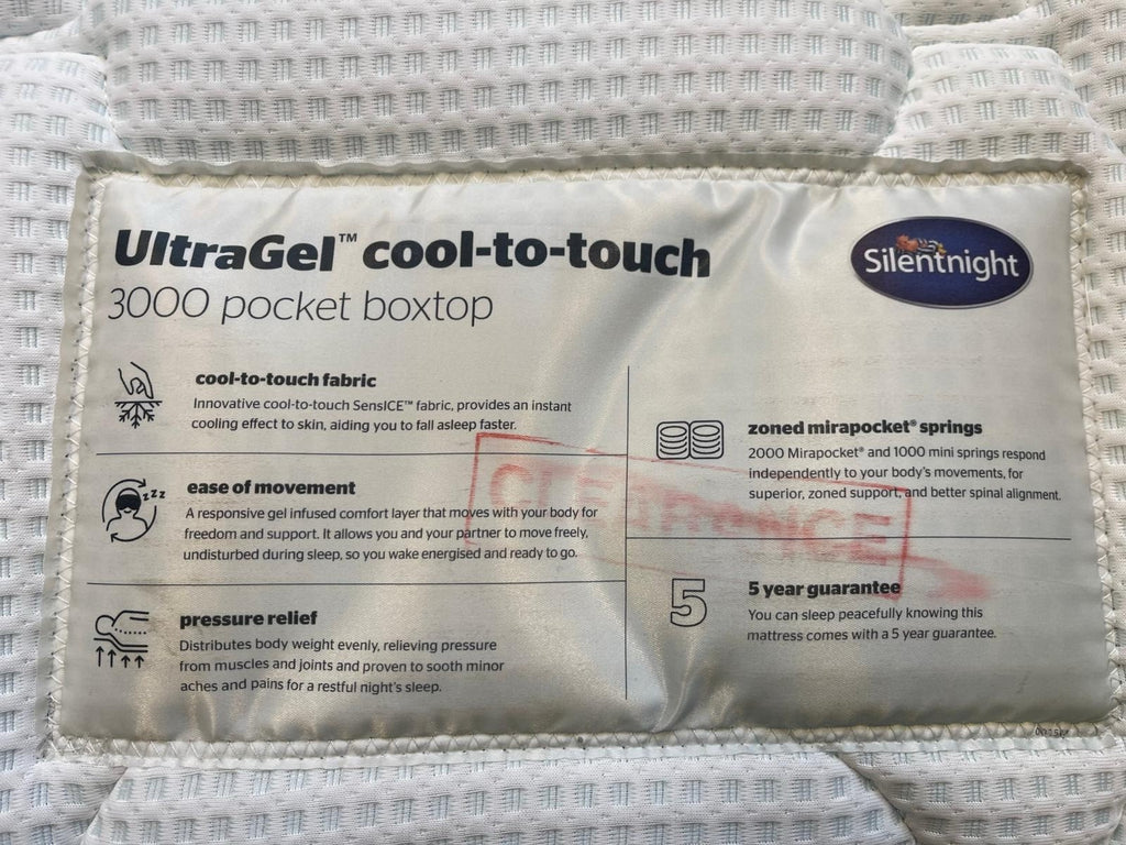 Silentnight 3000 Ultragel Cool To Touch Boxtop Mattress 4FT 6 Double RRP £1099 - Home Furniture Interiors
