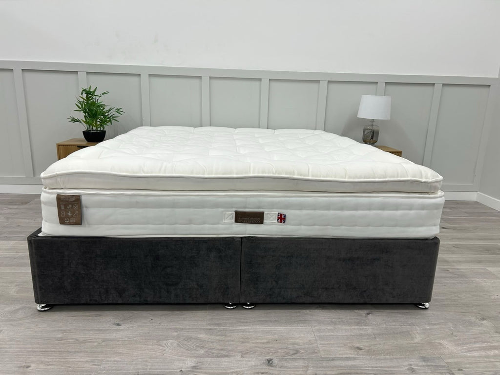 Staples and Co Artisan Pure Decadence 5FT Kingsize mattress with a plush fabric cover and neatly stitched edges.
