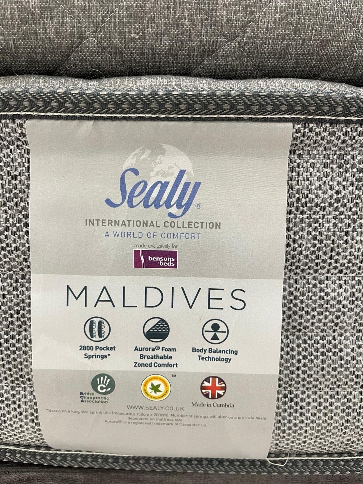 Sealy Maldives Pocket Springs 6FT Superking RRP £2899