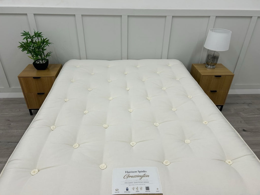 John Lewis Harrison Spinks Grassington 5750 Pocket Mattress 5FT Kingsize with medium firm support, showing the mattress surface and stitching.