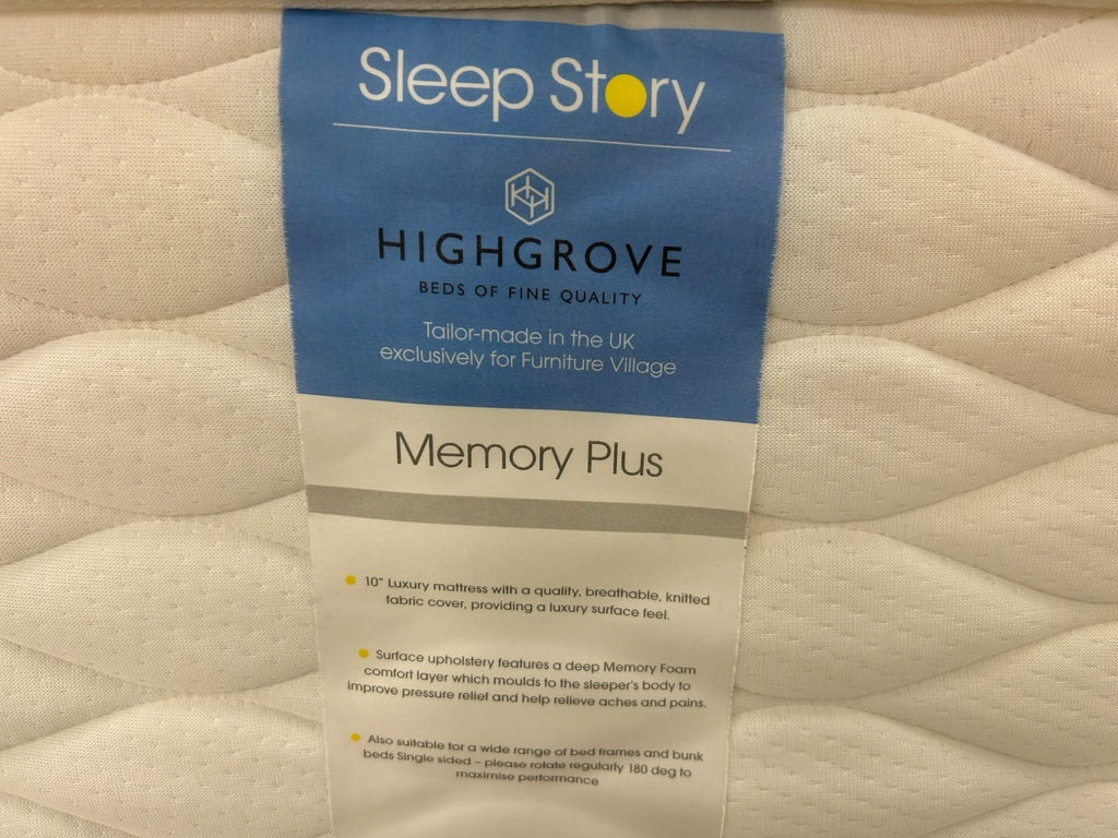 Sleepstory Memory 3FT Plus Single Mattress RRP £699 Medium