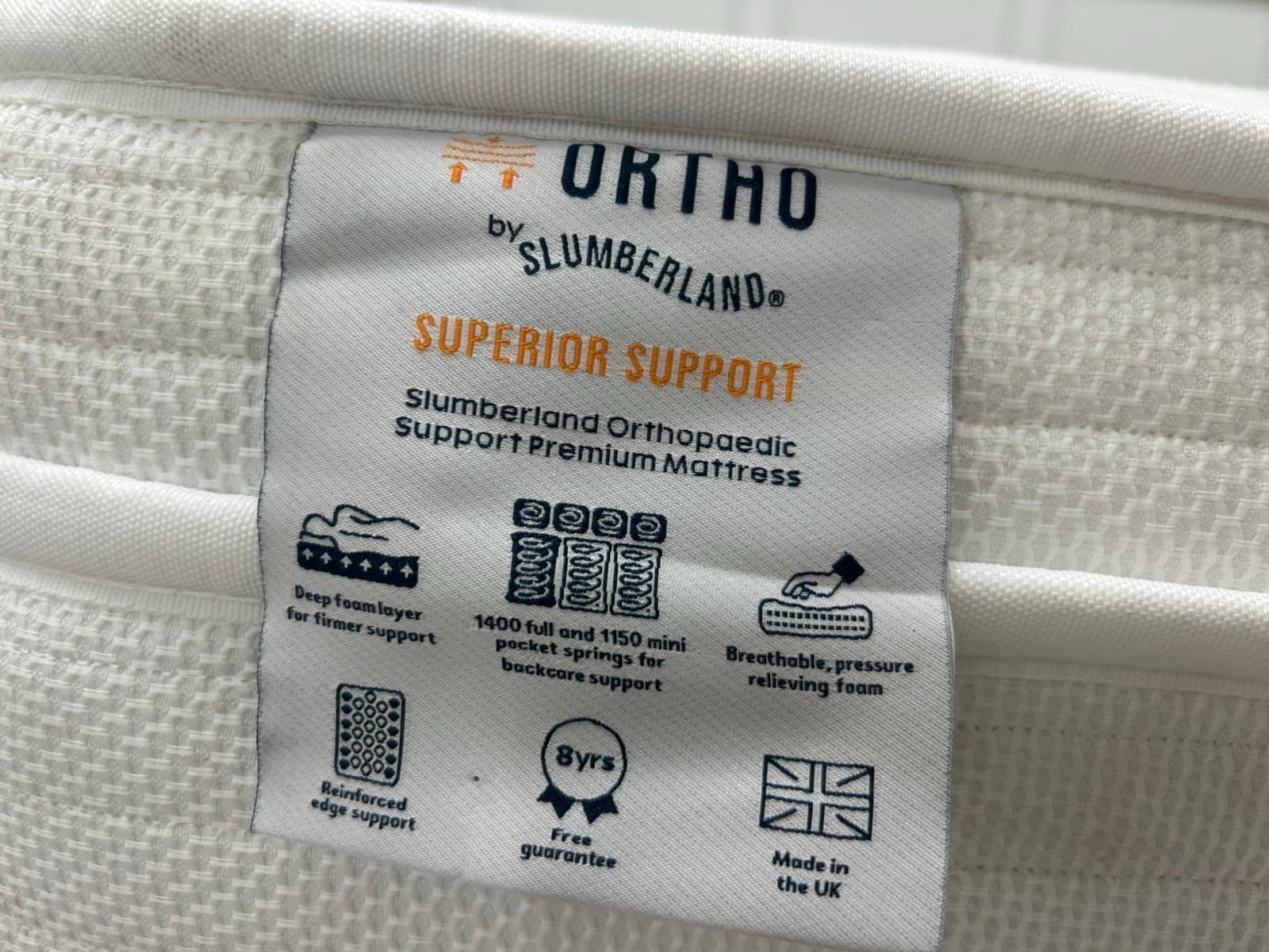 Slumberland Orthopaedic Support Premium Mattress 4FT 6 Double RRP £1099