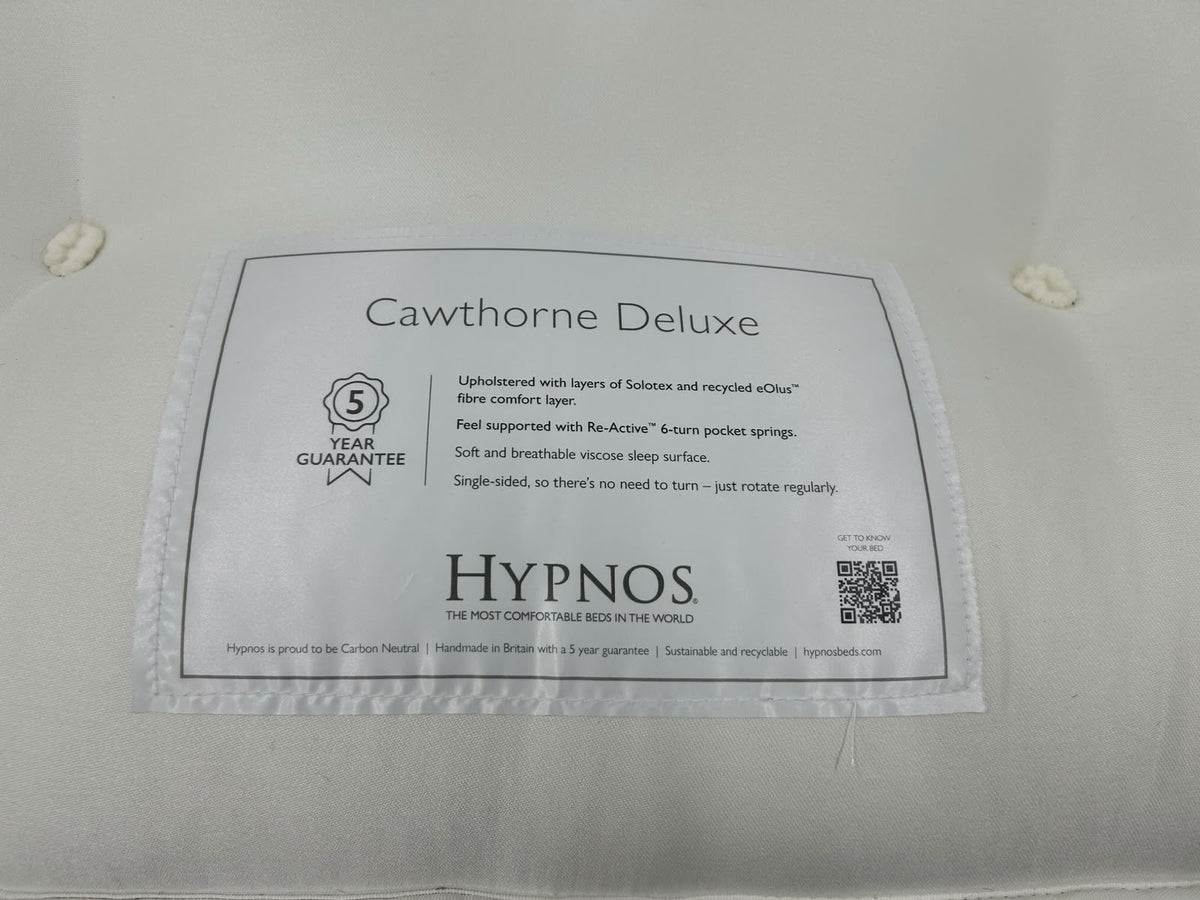 Hypnos Cawthorne Deluxe 5FT Kingsize Medium Mattress with plush fabric and supportive design, ideal for comfortable sleep.