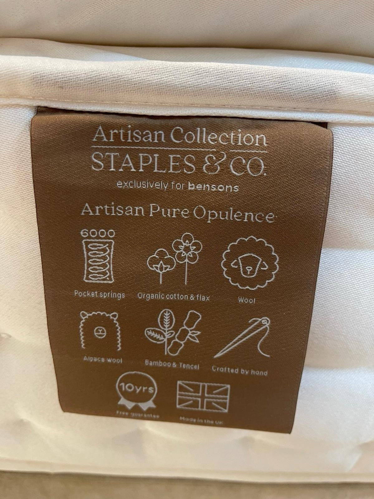 Staples and Co Artisan Opulence Mattress 6ft Superking - RRP £1899 Firm A - Home Furniture Interiors
