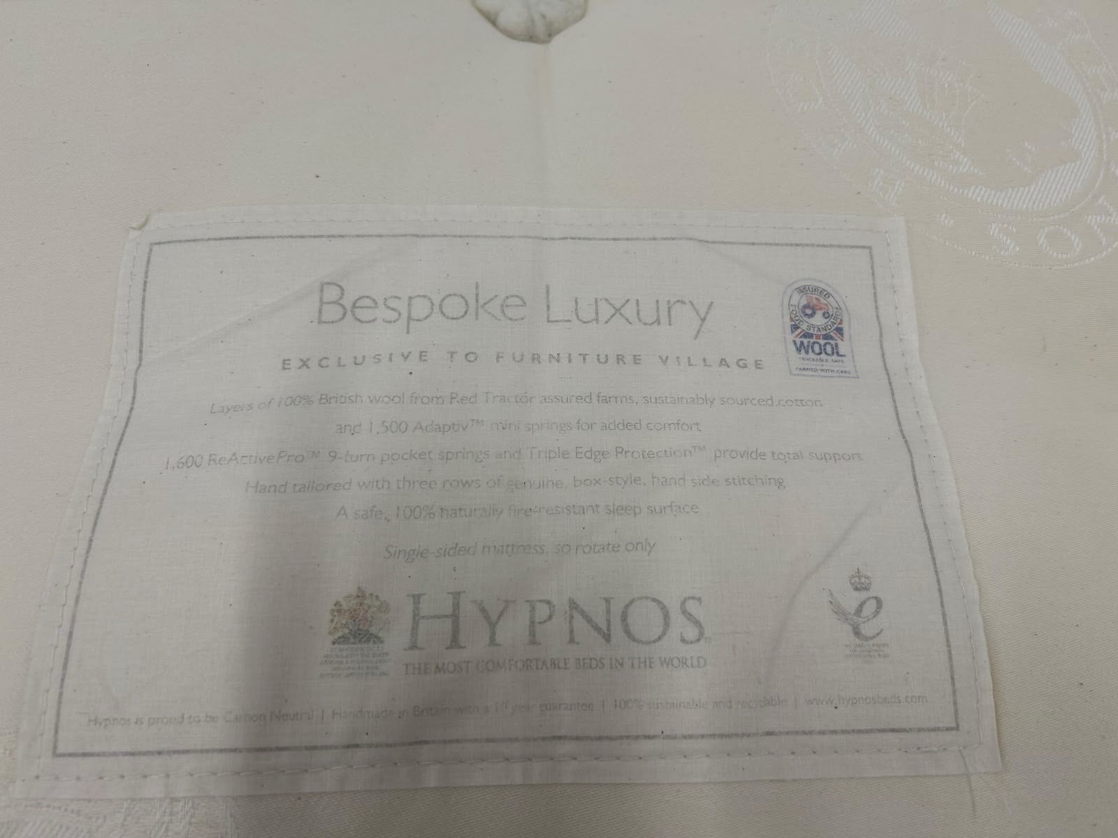 Hypnos Bespoke Luxury Mattress - RRP £2799 Superking 6FT