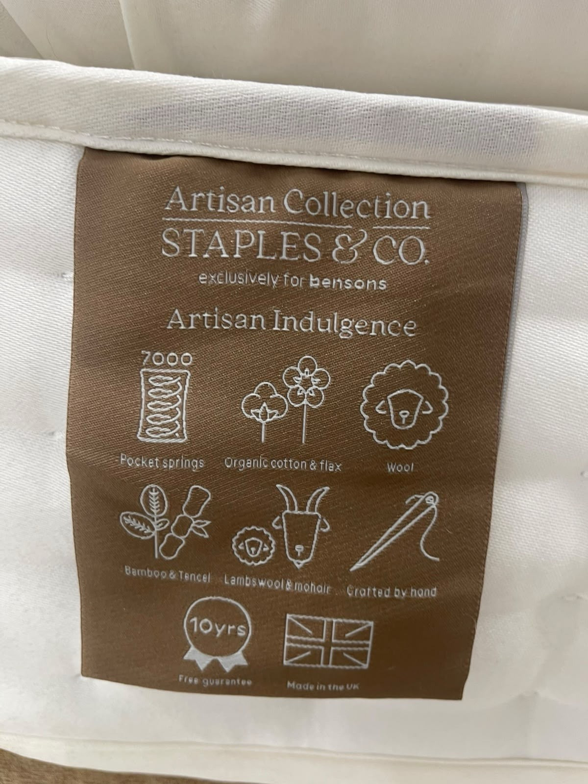 Staples Co Artisan Indulgence Mattress Zip Link 5FT Kingsize  - Medium