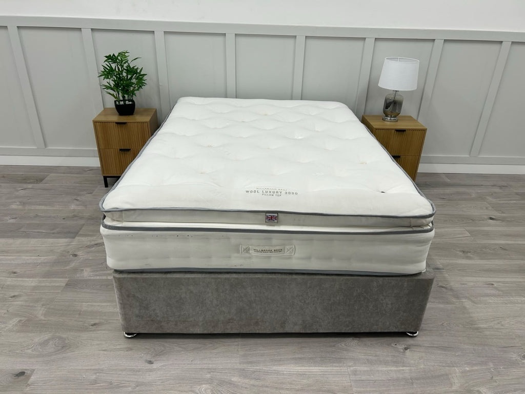 Millbrook Wool Luxury 3000 Pillowtop 4FT 6 Double Mattress Medium RRP £1795