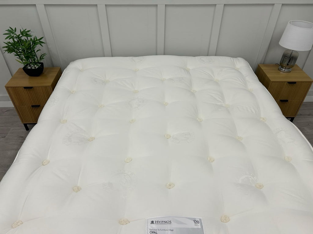 Hypnos Bespoke Opal 6FT Super King mattress with pillowtop, firm support, featuring plush fabric and luxurious design.