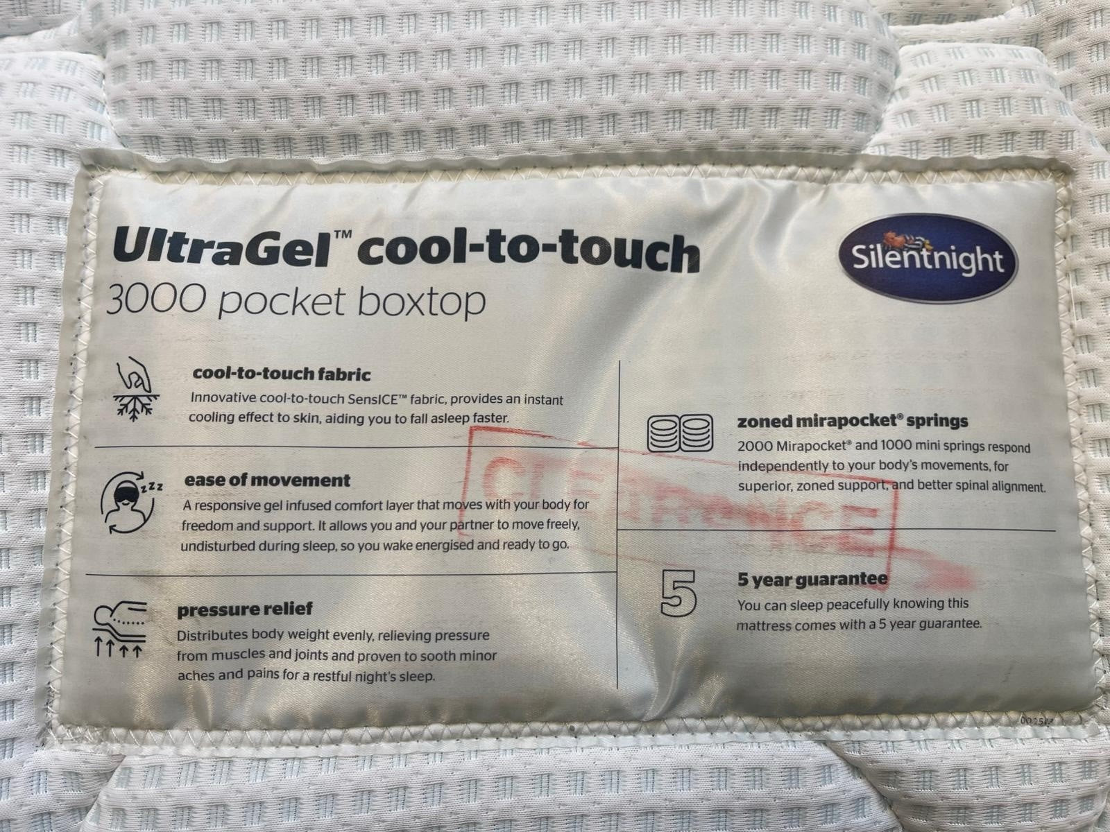 Silentnight 3000 Ultragel Cool To Touch Boxtop 5FT Kingsize Mattress RRP £1199 - Home Furniture Interiors