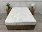 Hypnos Cawthorne Deluxe 5FT Kingsize medium mattress with plush fabric and detailed stitching, designed for comfort and support.