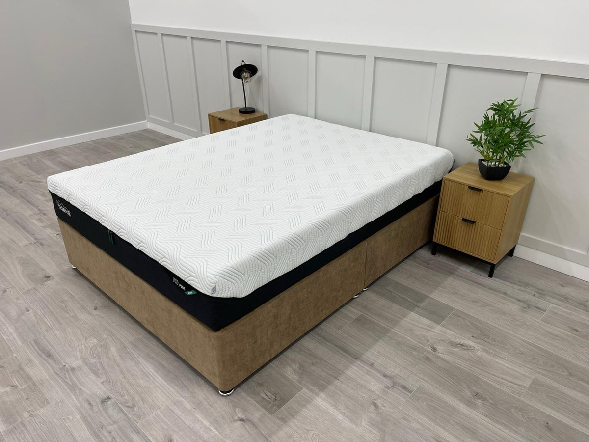 Tempur Pro Plus SmartCool Soft 4ft 6 double mattress with plush surface and cooling technology, showcasing its soft comfort and quality.
