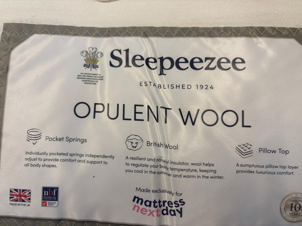 Sleepeezee Opulent Wool Pillow Top Mattress 5FT RRP £519 - Home Furniture Interiors