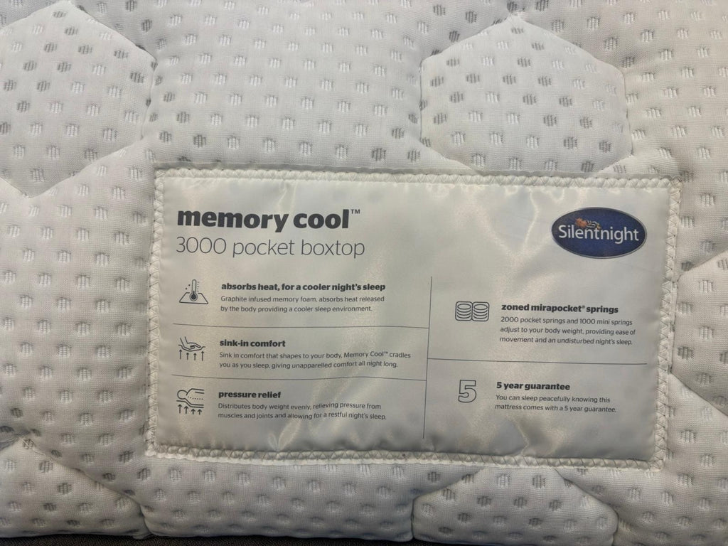 Silentnight Memory Cool 3000 Mirapocket Box Top Mattress 5FT Kingsize RRP £1199A - Home Furniture Interiors