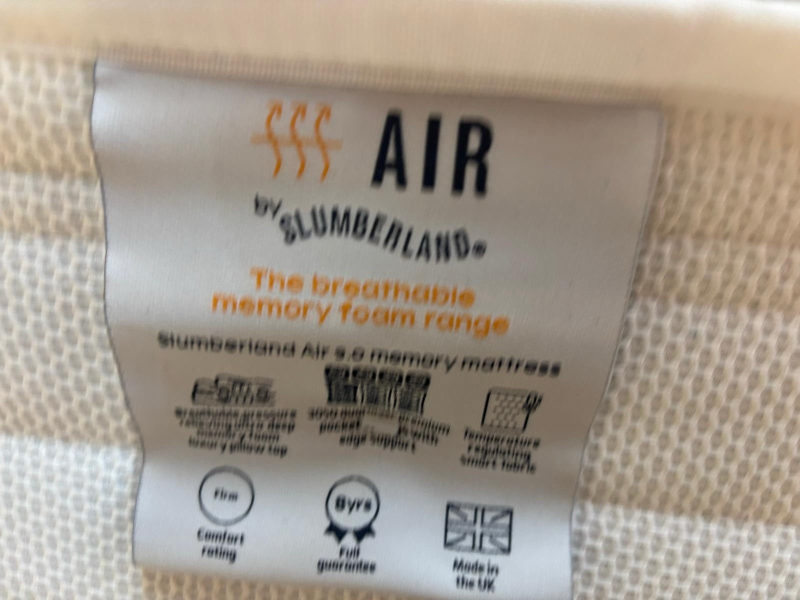 Slumberland Air 9 Memory 5ft Kingsize Mattress, Firm RRP £1249 - Home Furniture Interiors