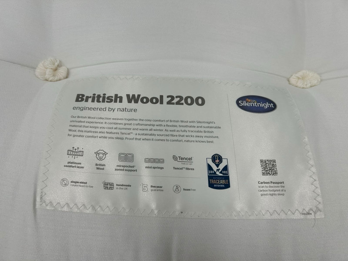 Silentnight British Wool 2200 Mattress 5FT Kingsize RRP £995 Medium