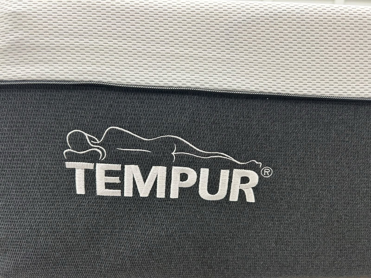 Tempur Pro Luxe Soft 6ft Super King mattress showing plush surface and edge support in a well-lit bedroom setting.