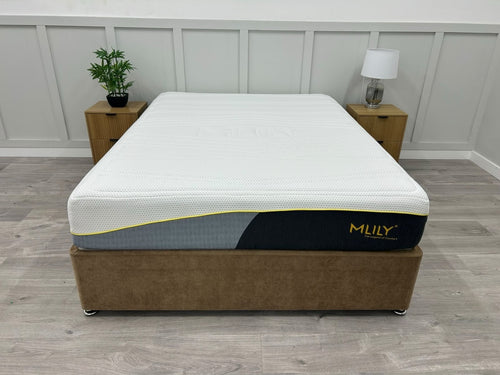 Mlily Premier 1000 Deluxe 5FT Kingsize firm orthopaedic mattress, showing plush surface and supportive design.