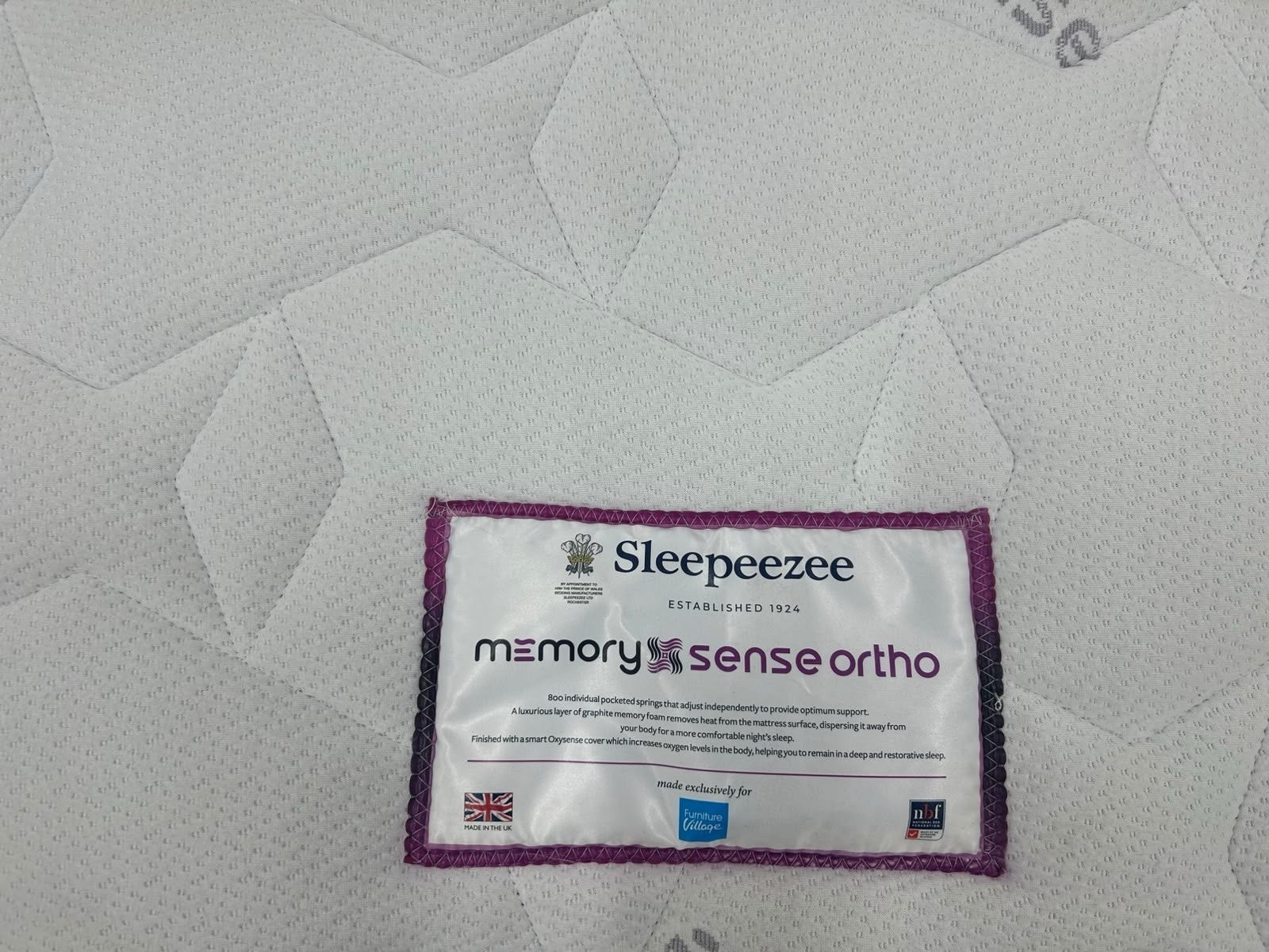 Sleepeezee Memory Sense Ortho Mattress 4fT 6 Double RRP £1299