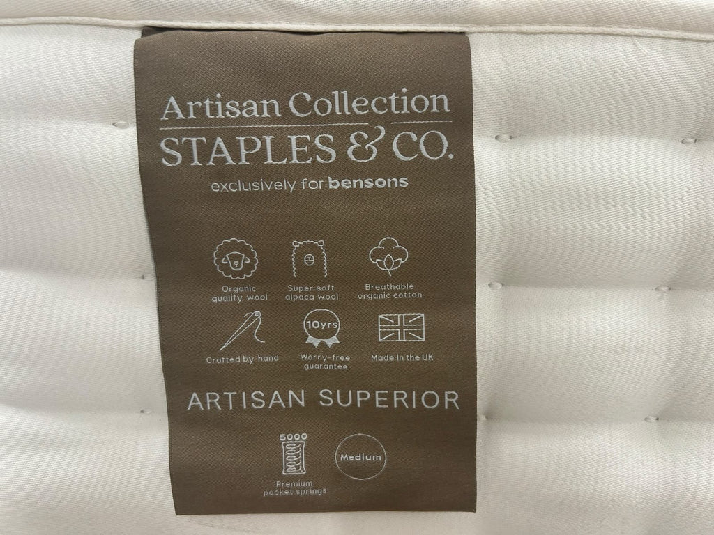 Staples Artisan Superior 5FT Kingsize Mattress Medium RRP £1890 Pillow top
