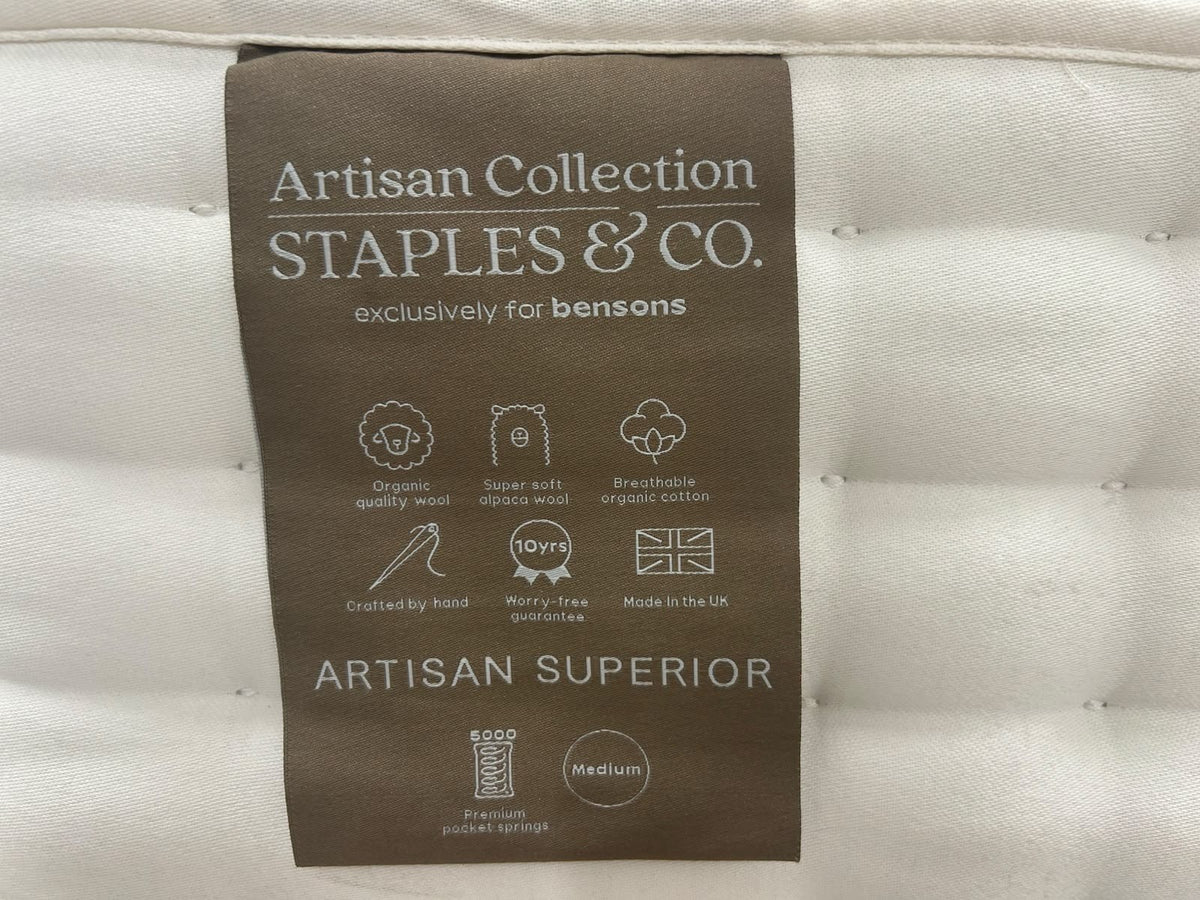 Staples Artisan Superior 5FT Kingsize Mattress Medium RRP £1890 Pillow top
