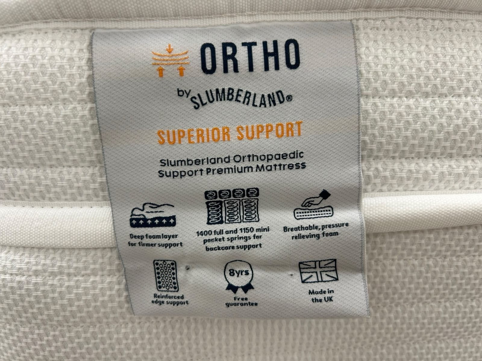 Slumberland Orthopaedic Support  Support 6FT Superking Mattress - RRP £1199