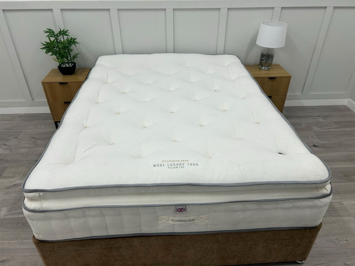 Millbrook Wool Luxury 1500 Pillowtop Medium 5FT Kingsize Mattress