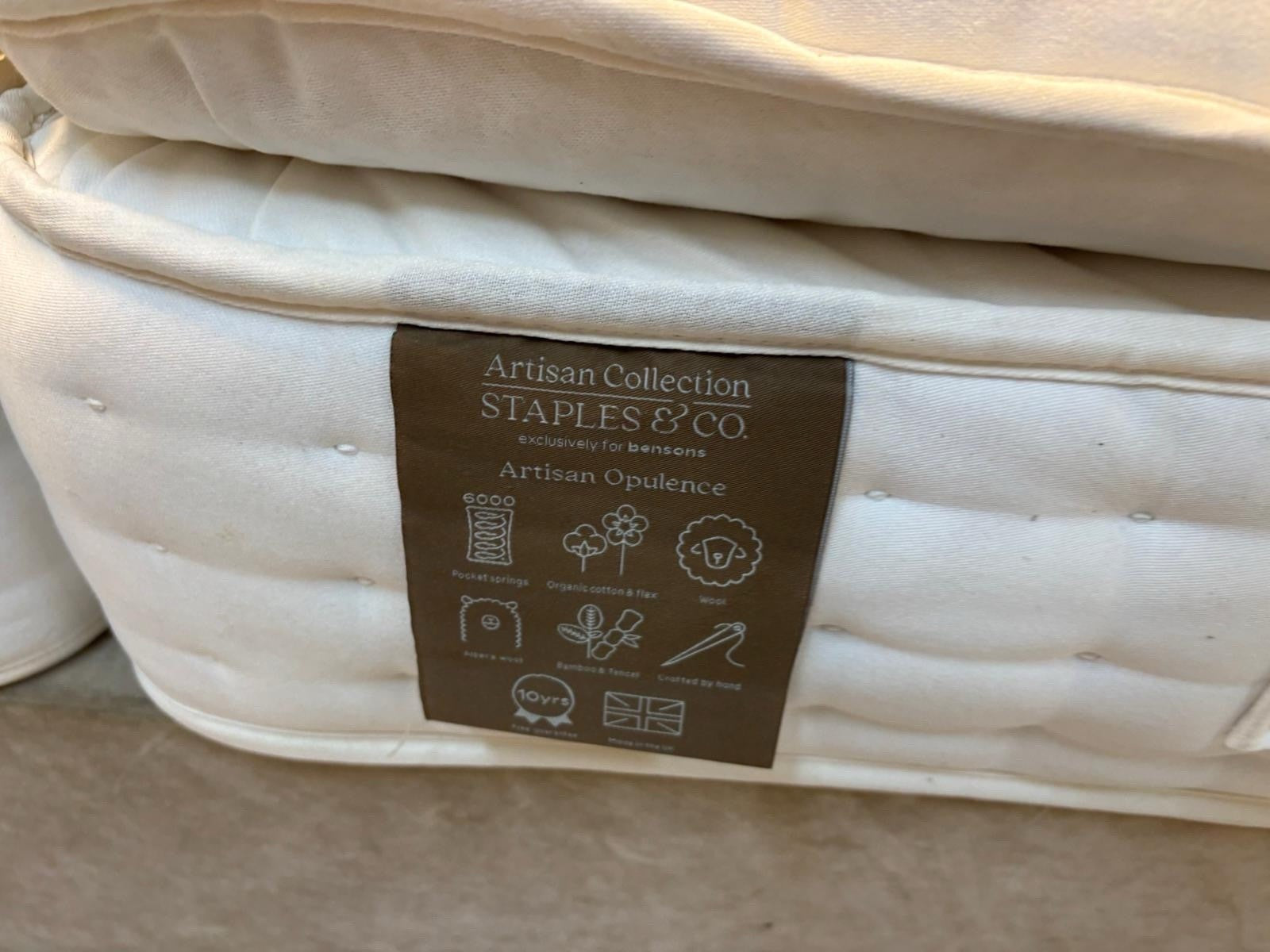Staples Co Artisan Opulence Mattress Zip Link 6ft Superking - Extra Firm - Home Furniture Interiors
