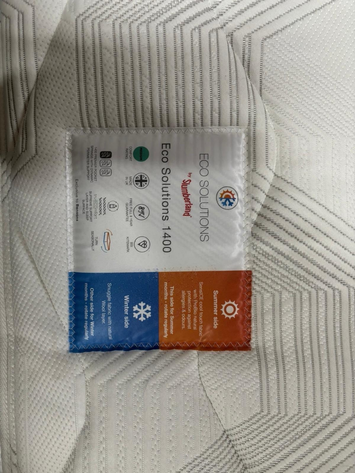 Slumberland 1400 Eco Solutions 4FT Double Mattress - RRP £899 A - Home Furniture Interiors