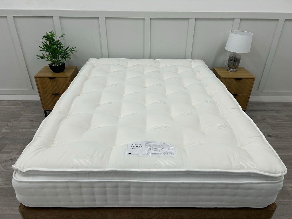 John Lewis Waitrose Wool 1800 Pillowtop Mattress, Medium 5FT Kingsize RRP £1199