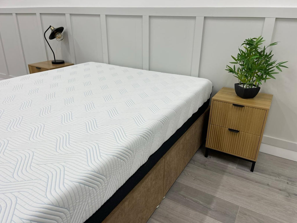 Tempur Pro Plus SmartCool Soft 4ft 6 Double mattress with plush surface and supportive design, shown in a bedroom setting.