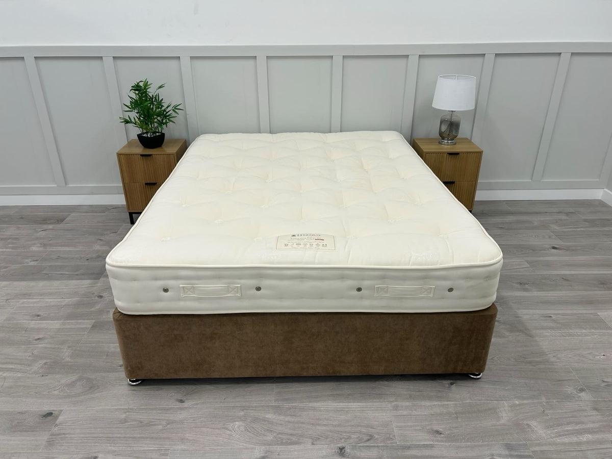 Hypnos Luxurious Earth 02 Double 4FT 6 mattress showcasing plush fabric, quilted surface, and supportive medium firmness.