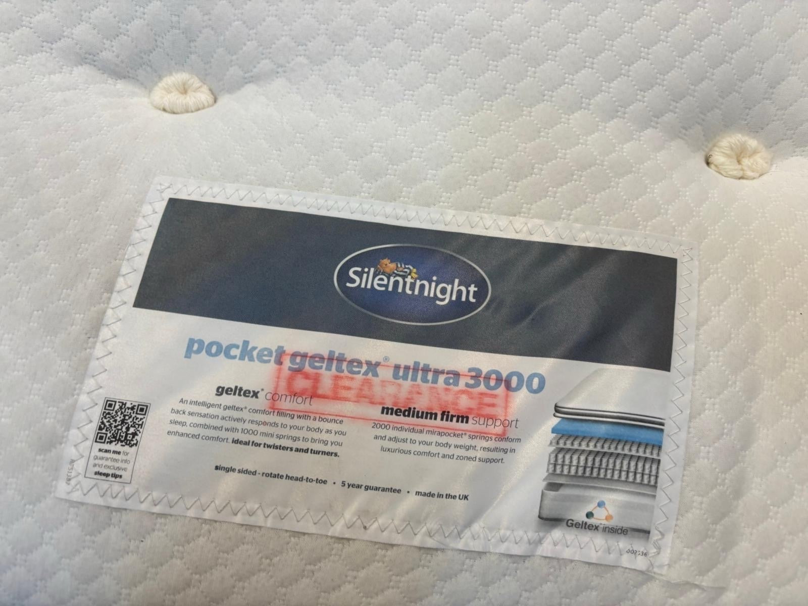 Silentnight Geltex Ultra 3000 Pocket BoxTop 5FT Kingsize RRP £1499 - Home Furniture Interiors