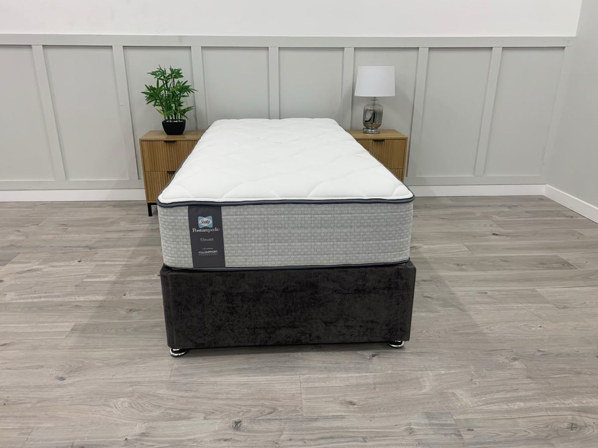 Sealy Posturepedic Elevate Blackwood 3FT single firm mattress on a white background